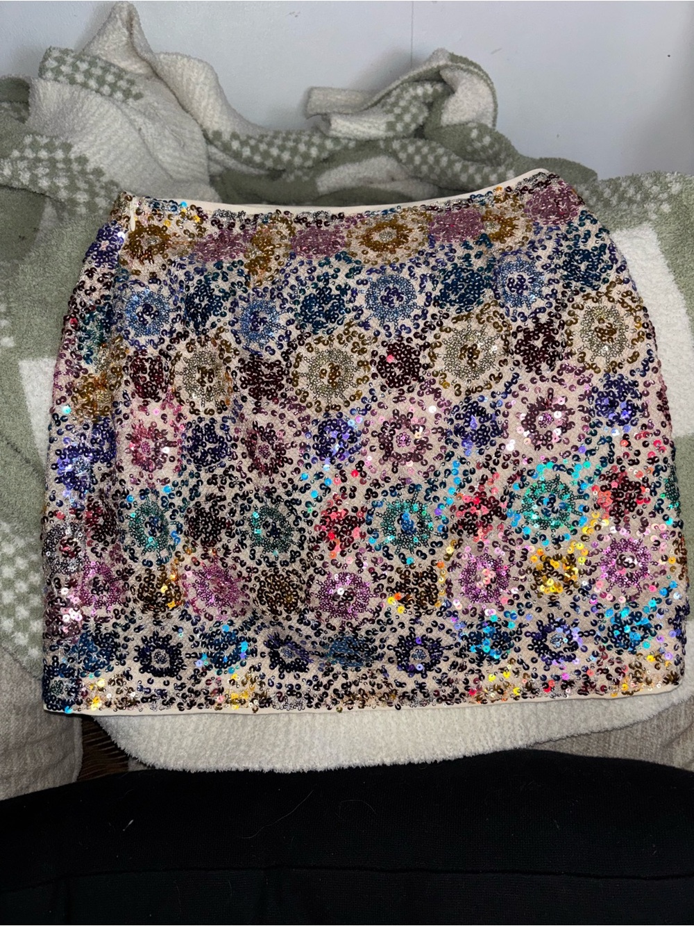 12th Tribe Sequin Floral Mini Skirt - Multicolor size Small